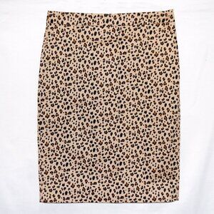 J Crew No 2 Animal Print Leopard Pencil Office  Skirt Size 4